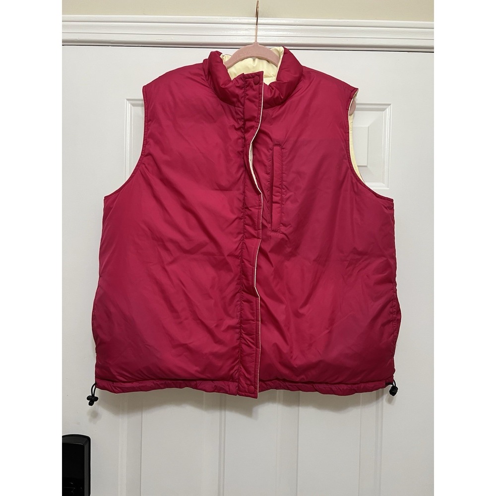 Lands End Reversable Goose Down Puffer zip Vest Women's XL 18-20 Winter Hiking